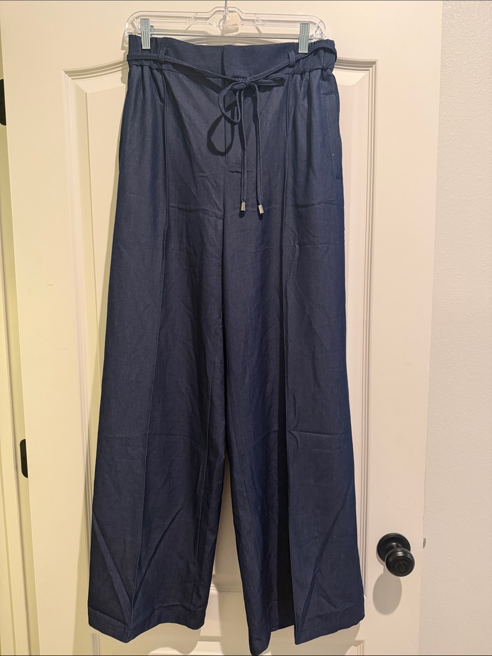 Entro size medium wide leg dark blue indigo pants flowy